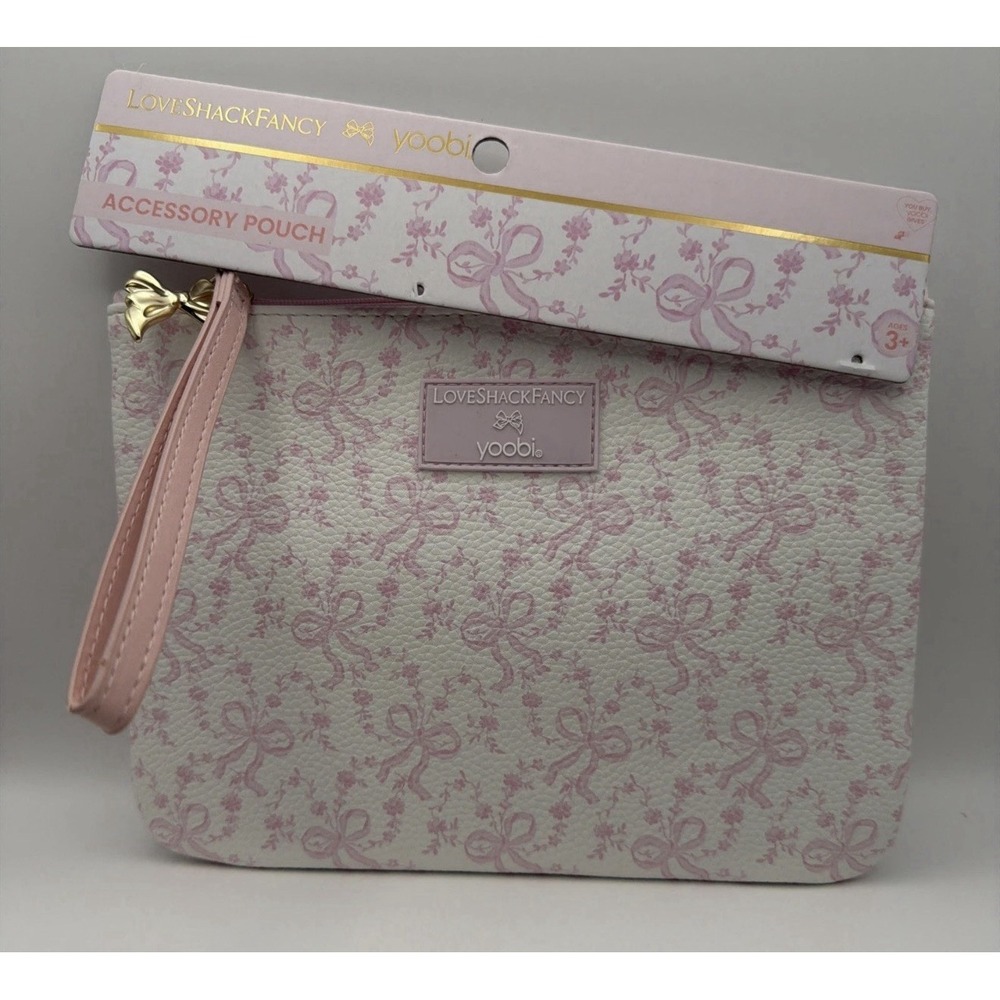 LoveShackFancy x Yoobi Pink Bow Ribbon Accessory Pouch Wristlet Target Viral!